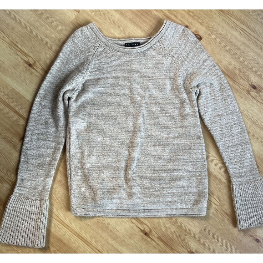 TRIBAL Brand Womens‎ Beige Long Sleeve Sweater Medium